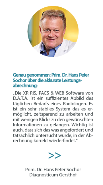 Prim. Dr. Hans Peter Sochor über den XR Arbeitsbereich "abrechnen & auswerten"